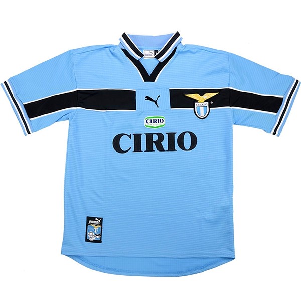 Heimtrikot Thailand Lazio Retro 1998 2000 Blau Licht Günstige Fußballtrikots